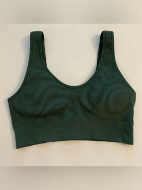 aerie seamless padded bralette sycamore green size large